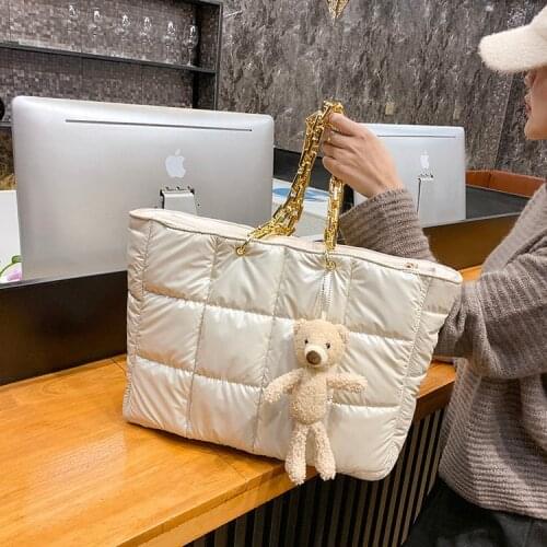 Winter Space Bag Handbag Lady Casual Space Cotton Handbag Super Large Capacity Messenger Bag Lady Cute Casual Shoulder Bag