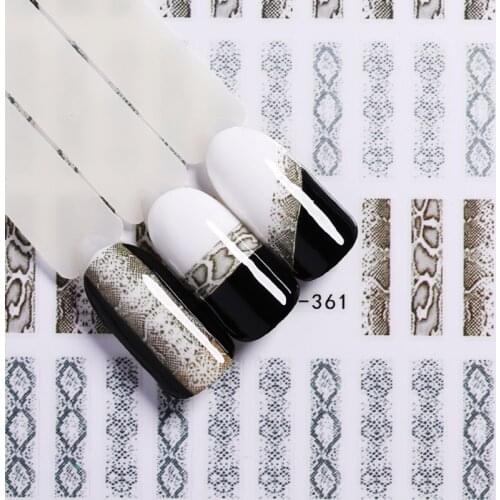 1 Sheet 3D Nail Stickers Black Geometric Flower Letter Patterns Adhesive Transfer Decals Nail Art DIY Design Decoration
