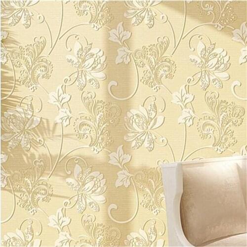 Beibehang Modern European 3D three-dimensional relief nonwoven wallpaper Warm garden bedroom living room TV background wallpaper