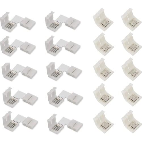 RGB Colorful Light Bar Solder-Free Buckle Terminal Connector 4Pin 10mm RGB Light Bar Quick Connector Set