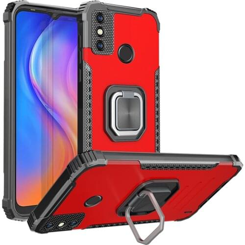 Armor Shockproof TPU Bumper Ring Stand Metal Cover Fundas for Tecno Spark6 Spark 6 Go Case Coque Protective Shell Housing