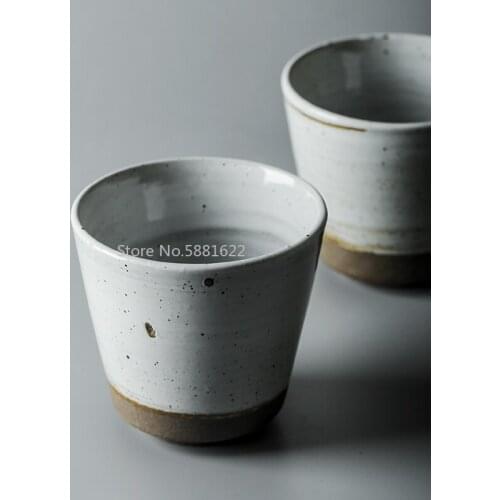 Tea Cup 230ml Japanese Cup Pottery Tea Bowl Ceramic Cups Vintage Teacup Kung Fu Teaware Drinkware Container Handmade Pu'er Bowls