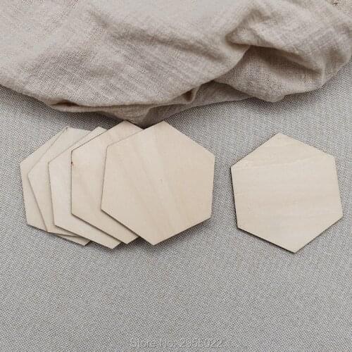 Wooden Laser Cut Unfinished DIY hexagon tags,Party DIY tags,party decor