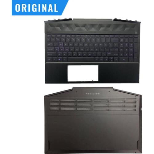 For HP Pavilion 15-DK Series Laptop Palmrest Backlit keyboard/Bottom Case Silver Green Purple L57593-001 AP2K8000320 AP2K8000300