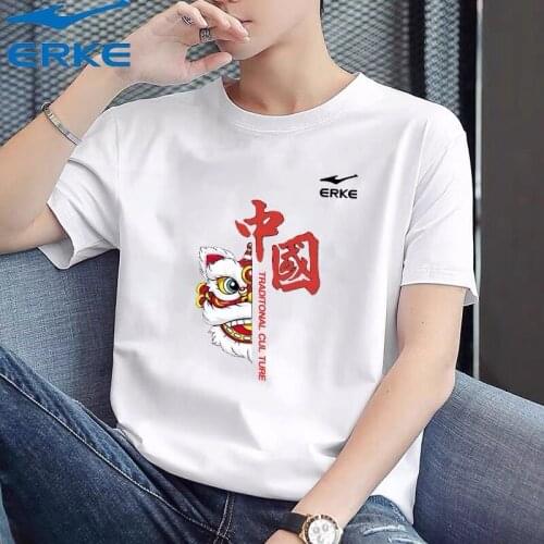 Mens Cotton T-shirt Summer New Casual Couple Outfit Large Size round Neck Short Sleeve National Fashion Clothes