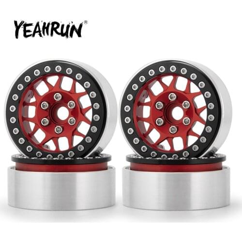 YEAHRUN 2.2 inch Alloy Beadlock Wheel Rims For Axial Wraith TRX4 1/10 RC Rock Crawler Car