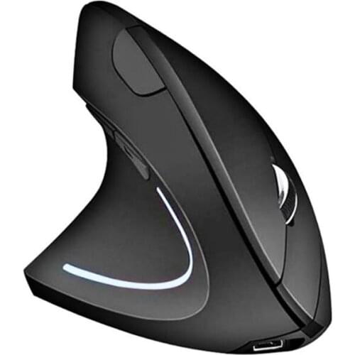 Left Hand Wireless Mouse Rechargeable Ergonomic Vertical Mice with USB Receiver for Laptop Computer PC