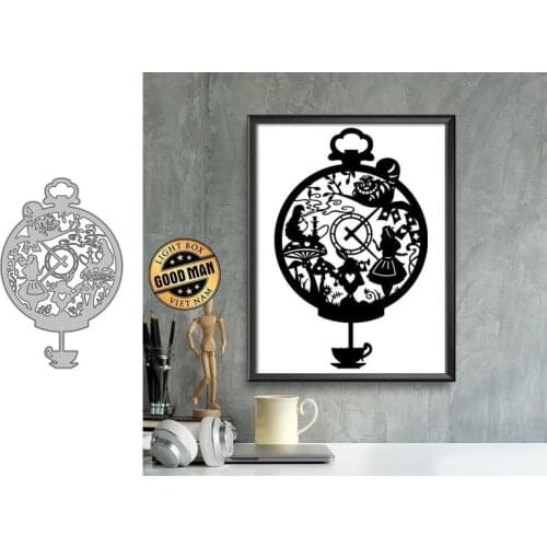 Metal Cutting Dies Cat rabbit clock Stencil for Scrapbooking Album Decoration Craft Die Cut for Card Making Stamp and dies 2021