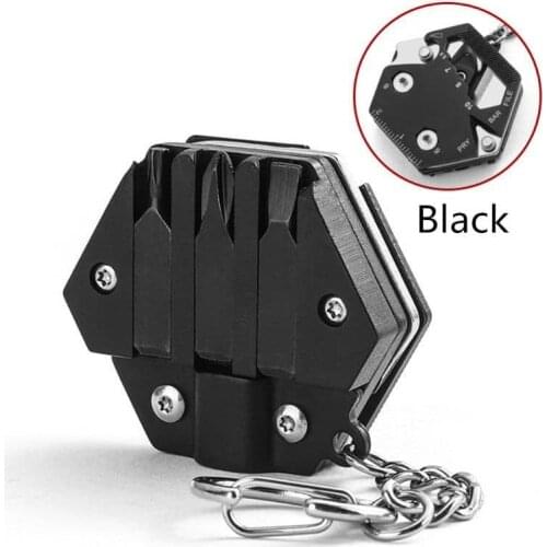 Multifunctional Hexagon Coin Pocket Knife Folding Knife Outdoor Tool EDC Mini Screwdriver Tool Stainless Steel Keychain Hand Too