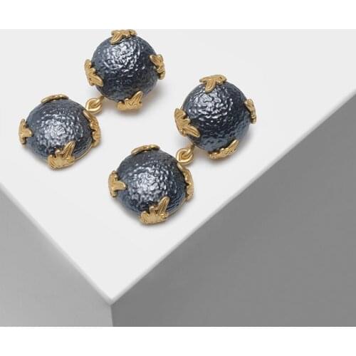 Amorita boutique Square design leaf fashion drop earrings