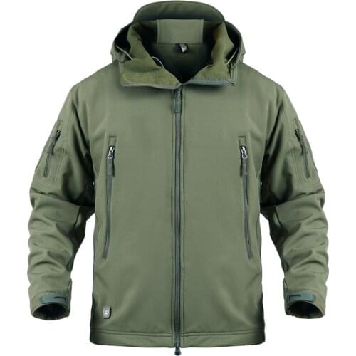 Mens Hunting Jacket Soft Shell Military Tactical Camouflage Fleece Jacket Army Windbreaker Clothes Hiking Waterproof Jackets