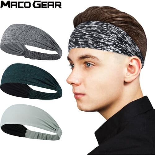 Men Sweatband Sports Headband Elastic Yoga Gym Jog Running Hairband Outdoor Tennis Basketball Cycling Fitness Headwrap Women