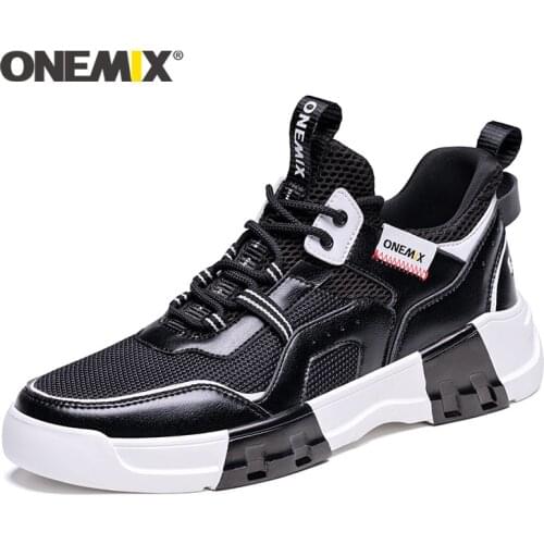ONEMIX 2021 Road Running Shoes Men High Quality Outdoor Sport Athletic Shoes Men Leather Sneakers Walking Footwear Tennis Shoes