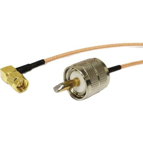 New SMA Male Right Angle 90 degree Switch UHF Male PL259 Cable RG316 15CM 6" Adapter Wholesale Fast Ship