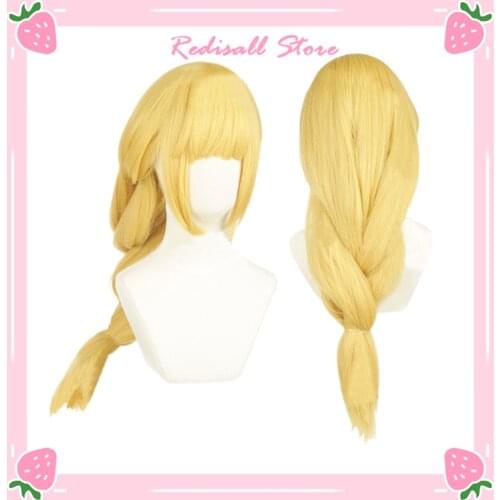 Fire Emblem ThreeHouses Ingrid Wig Yellow Big Braid Cosplay Synthetic Heat Resistant Halloween Hair for Adult Women Golden