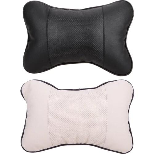 Perforating Danny leather Car Headrest Cushion Belt Harness Shoulder Pad Cover Cushion Supplies Support Neck Auto Safety Pillow