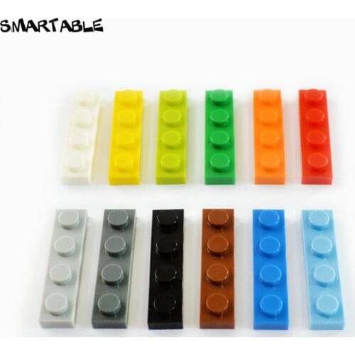 Smartable Plate 1X4 Building Blocks Parts LOGO DIY Educational Creative Toys Compatible Major Brands 3710 Gift MOC 158pcs/lot