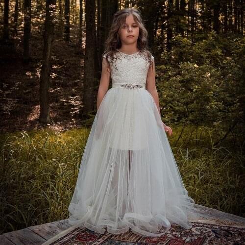Flower Girl Dresses Sleeveless Tulle First Holy Communion Gowns Wedding Party Dresses Pageant Dresses