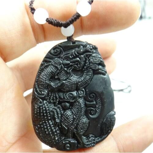 Natural stone Quartz Crystal hand-carved statue of Dragon amulet Pendant for diy Jewelry making necklace Accessories A49