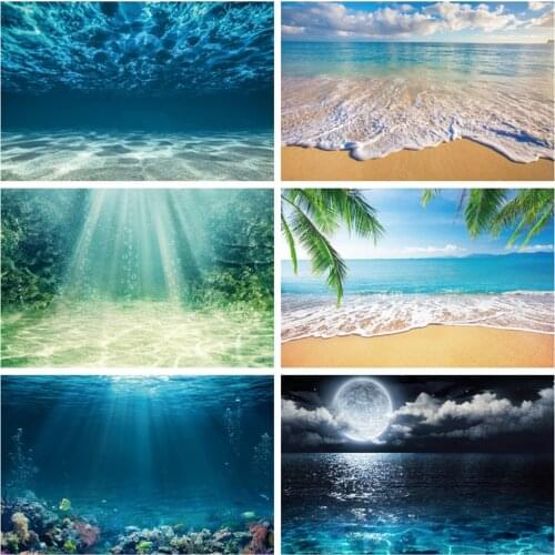 Seabed Underwater Water Fish Coral Baby Shower Birthday Backdrop Custom Vinyl Photography Background For Photo Studio Photophone