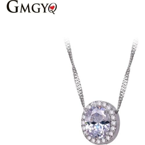 GMGYQ Simple Fashion Jewelry White Color Cubic Zirconia Water-wave Chain Necklace For Women Pendants Jewelry Making Wholesale