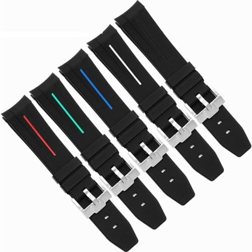 Mens Sport rubber strap 20mm watch accessories Bracelet for Rolex GMT Submariner Daytona waterproof silicone strap women band