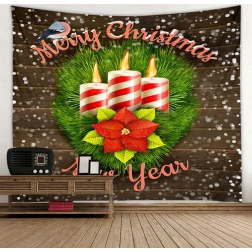 Christmas Pine Needles Candle Background Cloth Fashion Household Atmosphere Decoration Supplies Hanging Cloth Bedroom Tapestry