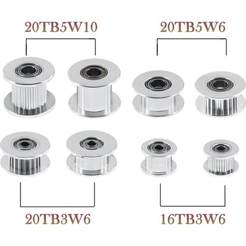 GT2 Idler Timing Pulley 16/20 Tooth Wheel Bore 3/5mm Aluminium Gear Teeth Width 6/10mm 3D Printers Parts For Reprap Part
