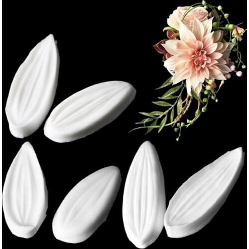 8Pcs Dahlia Texture Silicone Mold Fondant Mould Cake Decorating Tool Chocolate Gumpaste Mold, Sugarcraft, Kitchen Accessories
