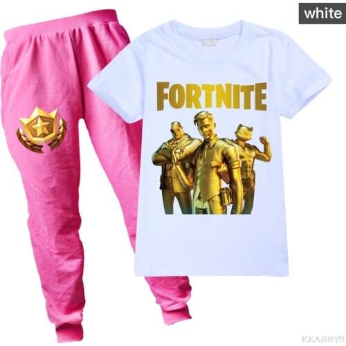 Fortnite Tracksuit Spring and Summer Baby Clothing Sets Boys Girls Clothes Kids Short T-shirt And Pants 2 Pcs Suits