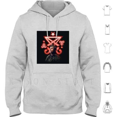 Lucifer Supernatural Digital Painting Hoodie Long Sleeve Supernatural Lucifer Mark Pellegrino Spn Satan Devil The