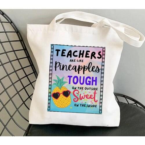 Supplies Teacher are like Pineapples Tote Bag women Harajuku shopper Funny handbag Shoulder shopping bag Lady gift Canvas Bag