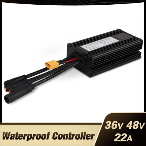 Waterproof Connector 36V 48V 500W 22A 9 Mosfet Electric bicycle Brushless Controller Sinewave KT Series Support LED LCD