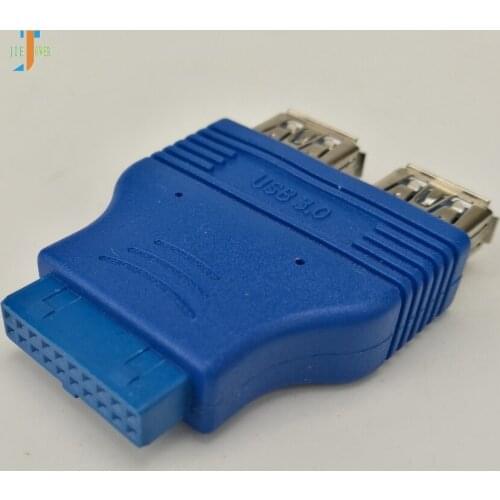 High Quality 2 Port USB 3.0 A Female To 20 Pin Header Motherboard Cable 20pin To Usb3.0 Adapter Converter 100pcs/lot