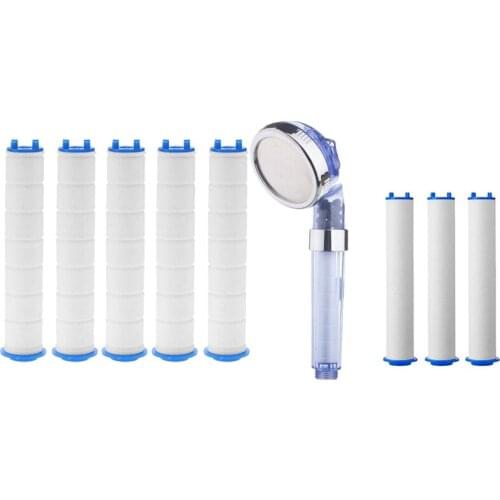 1 Set Hand Shower Filter Core Bathroom Bathtub Shower Filter & 1 Set PP Sediment Cartridge Filtered Shower Head Filter