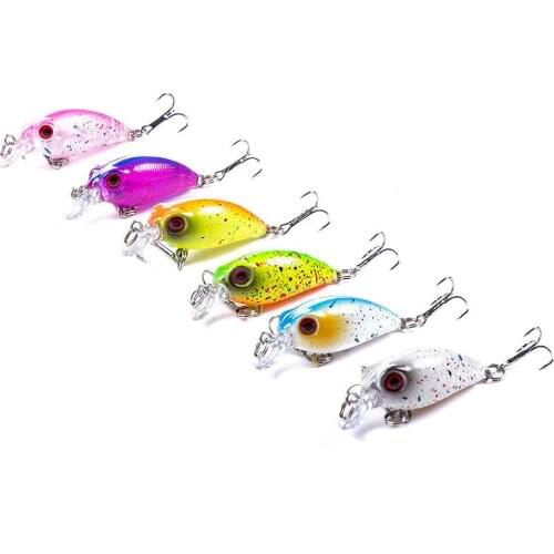 1pcs 4cm 2.5g Mini Floating Lure Plastic Bionic Crank Little Fatty Lure 3D Eyes Artificial Bait Hard Bait Fishing Lure Wobbler