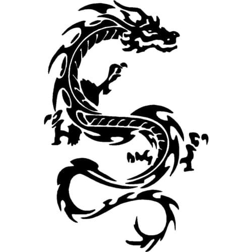 16.3*25CM Chinese Traditional Dragon Classic Car Stickers Lucky Animal Vinyl Car Decals Black/Silver C9-1333