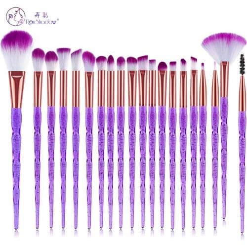 20Pcs Diamond Makeup Brushes Set Purple Gold For Eye Shadow Powder Foundation Lip Professional Cosmetic Beauty Make Up Brush