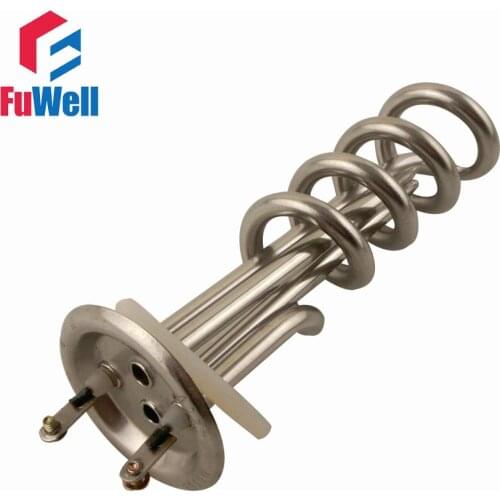 4 Rounds Stainless Steel Heating Tube Element 220V 3KW Electric Water Heater Pipe for Shower