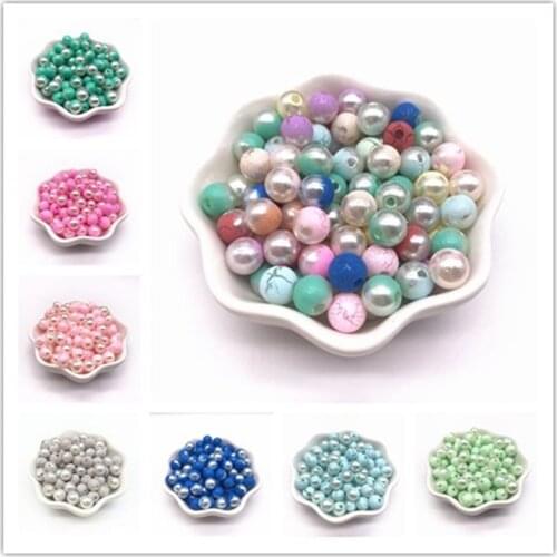 50pcs 8mm Double Colored Cracked Beads Spacer Beads DIYJewelry Accessories For Jewelry Making Handmade