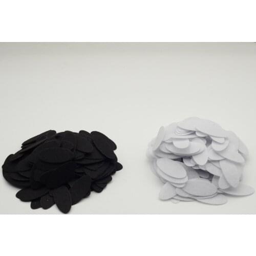 500PCS 1.8cm*4.0cm Black Oval Felt Pads Patches Non-woven Applique for DIY hairbands,oval non-women felt pads