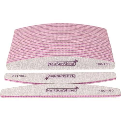 7Pcs Curved Nail File 100/150 Boat Nail Buffer Block Strong Sanding Washable lime a ongle Semilune Nail Files Manicure Tool set