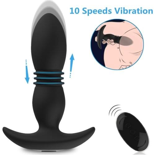 Anal Vibrator Telescopic Vibrator Male Prostate Massager Butt Plug Vibrator Anal Wireless Remote Control Dildo Sex Toys For adul