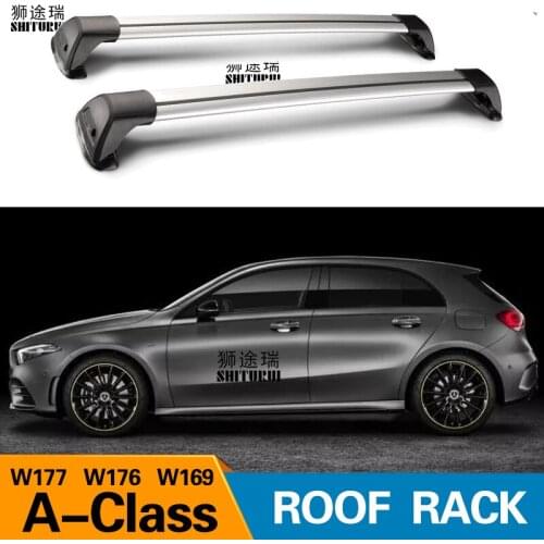 For Mercedes-Benz A-Class 2004-2020 W177 W176 W169 roof bar car special aluminum alloy belt lock Led shooting RACK CORSS rack