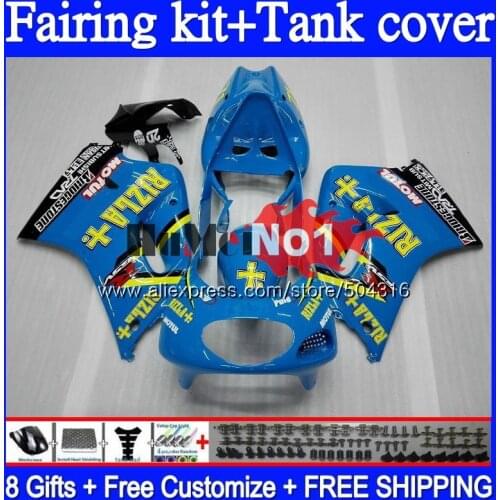 +Tank For SUZUKI RGV 250 VJ22 RGVT250 SAPC 1995 1996 97 98 RIZLA blue 91MC.4 RGV-250 VJ23 23 RGV250 95 96 1997 1998 Fairings