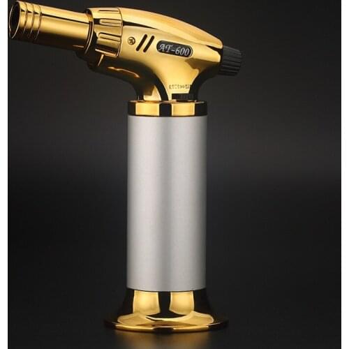 Butane Torch Turbine Lighter Windproof Metal 1300C Airbrush Lighter Kitchen Barbecue Outdoor Gift for Men Cigar Accessories