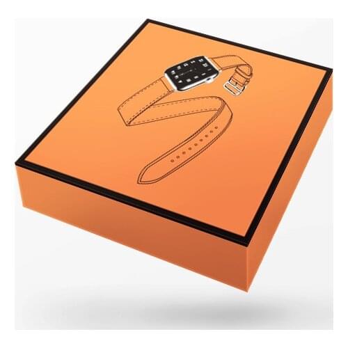 Double circle Leather Watch Strap Box Case for Apple Watch Band 6 5 4 3 Box Paper Pack 38/40/42/44MM for iWatch series Band