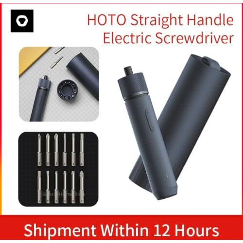 Xiaomi HOTO Straight Handle Electric Screwdriver 3 Speed Torque Rechargeable with Stroage Box LED Light 12 Long Bits