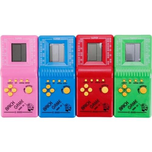 1PCS Classic Tetris Andheld Game Console Video Player Color Mixing LCD Toys Fun Brick Puzzle Handheld Game Players