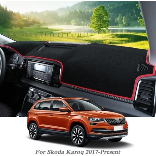 Car Styling Dashboard Avoid Light Pad Instrument Platform Cover Mat Rose For Skoda Karoq 2017-Present LHD&RHD Interior Accessory